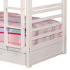 Transitional Twin Over Twin Bed with Attached Ladder and Drawers White By Casagear Home BM217726