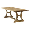 Wooden Dining Table with Curved Leged Pedestal Base, Brown By Casagear Home