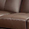 Faux Leather Upholstered Wooden Sectional Setwith Pillow Top Armrests Brown By Casagear Home BM217812