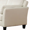 Faux Leather Upholstered Loveseat with Pillow Top Armrests White and Brown By Casagear Home BM217829