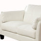 Faux Leather Upholstered Loveseat with Pillow Top Armrests White and Brown By Casagear Home BM217829