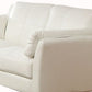 Faux Leather Upholstered Loveseat with Pillow Top Armrests White and Brown By Casagear Home BM217829