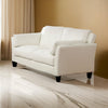 Faux Leather Upholstered Loveseat with Pillow Top Armrests White and Brown By Casagear Home BM217829