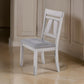 Wooden Side Chair with Padded Seat Set of 2 White & Gray By Casagear Home BM218004