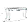 Wooden Console Table with Marble Top and Carved Details Gray and Brown By Casagear Home BM218025