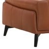 Leatherette Chair with Flared Track Armrests and Angled Legs Brown By Casagear Home BM218030