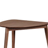 Mid Century Triangular Corner Table with Grain Details Walnut Brown By Casagear Home BM218126