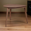 Mid Century Triangular Corner Table with Grain Details, Walnut Brown By Casagear Home