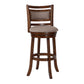 Curved Swivel Barstool with Fabric Padded Seating Brown and Beige By Casagear Home BM218131