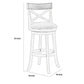 Curved X Shaped Back Swivel Barstool with Fabric Padded Seating Antique White By Casagear Home BM218132