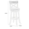 Curved X Shaped Back Swivel Barstool with Fabric Padded Seating Antique White By Casagear Home BM218132