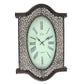 Wall Clock with Scalloped Wooden Top and Bottom Brown By Casagear Home BM218338