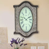 Wall Clock with Scalloped Wooden Top and Bottom, Brown By Casagear Home