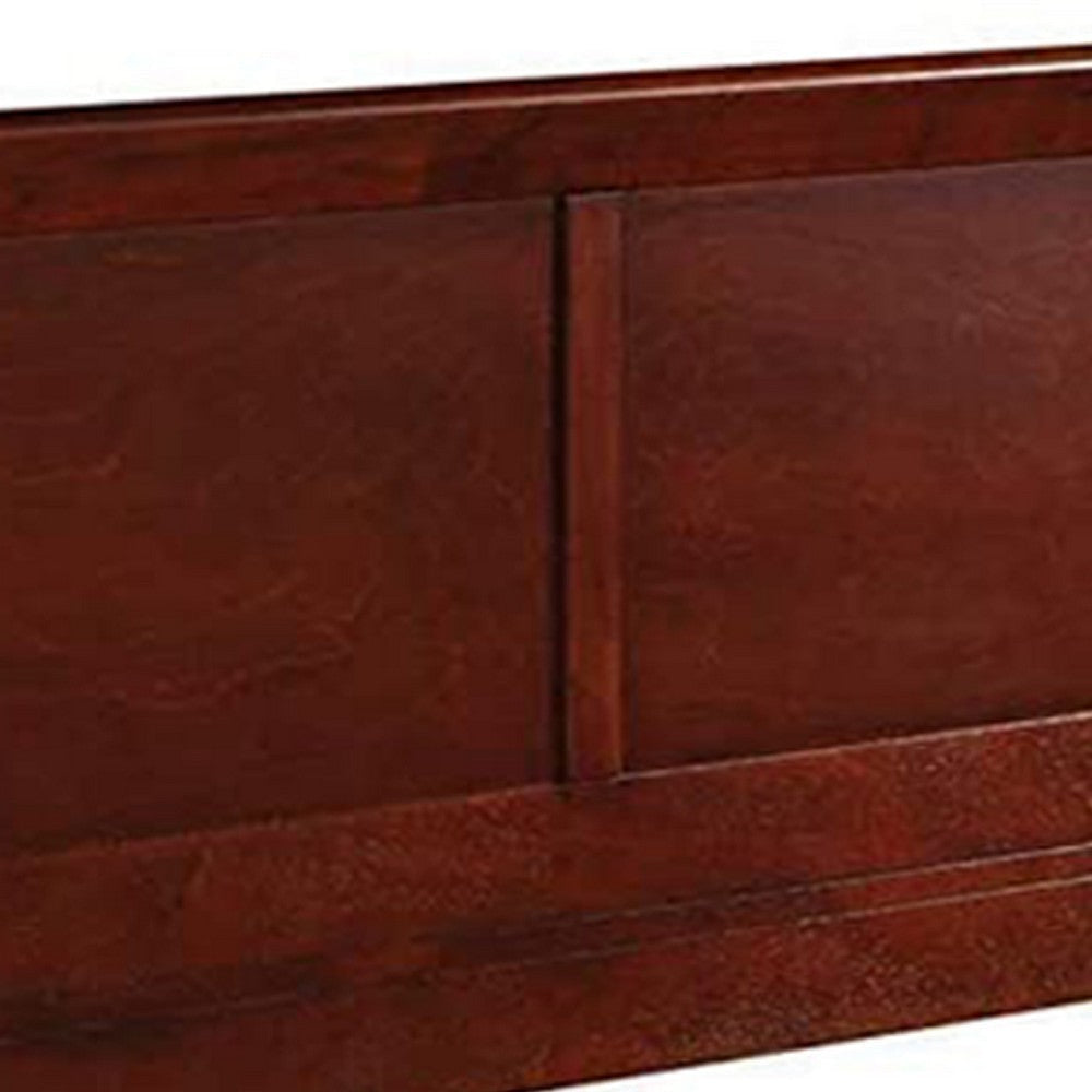 Paneled Eastern King Bed with Sleigh Headboard and Footboard Brown By Casagear Home BM218426