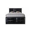 Eight Drawer Full Size Storage Bed with Bookcase Headboard Black By Casagear Home BM218458