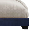 Nailhead Trim Fabric Upholstered Eastern King Bed Dark Blue By Casagear Home BM218459