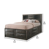 Panel Design Eastern King Size Bed with Bookcase and Drawers Taupe Brown By Casagear Home BM218471