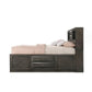 Panel Design Full Size Bed with Bookcase and Drawers Taupe Brown By Casagear Home BM218472