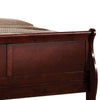 Transitional Panel Design Sleigh Eastern King Size Bed Cherry Brown By Casagear Home BM218486