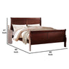 Transitional Panel Design Sleigh Eastern King Size Bed Cherry Brown By Casagear Home BM218486