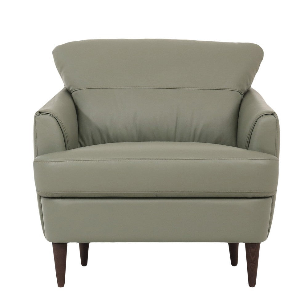 Leatherette Chair with Flared Armrests and Stitched Details Sage Green By Casagear Home BM218522