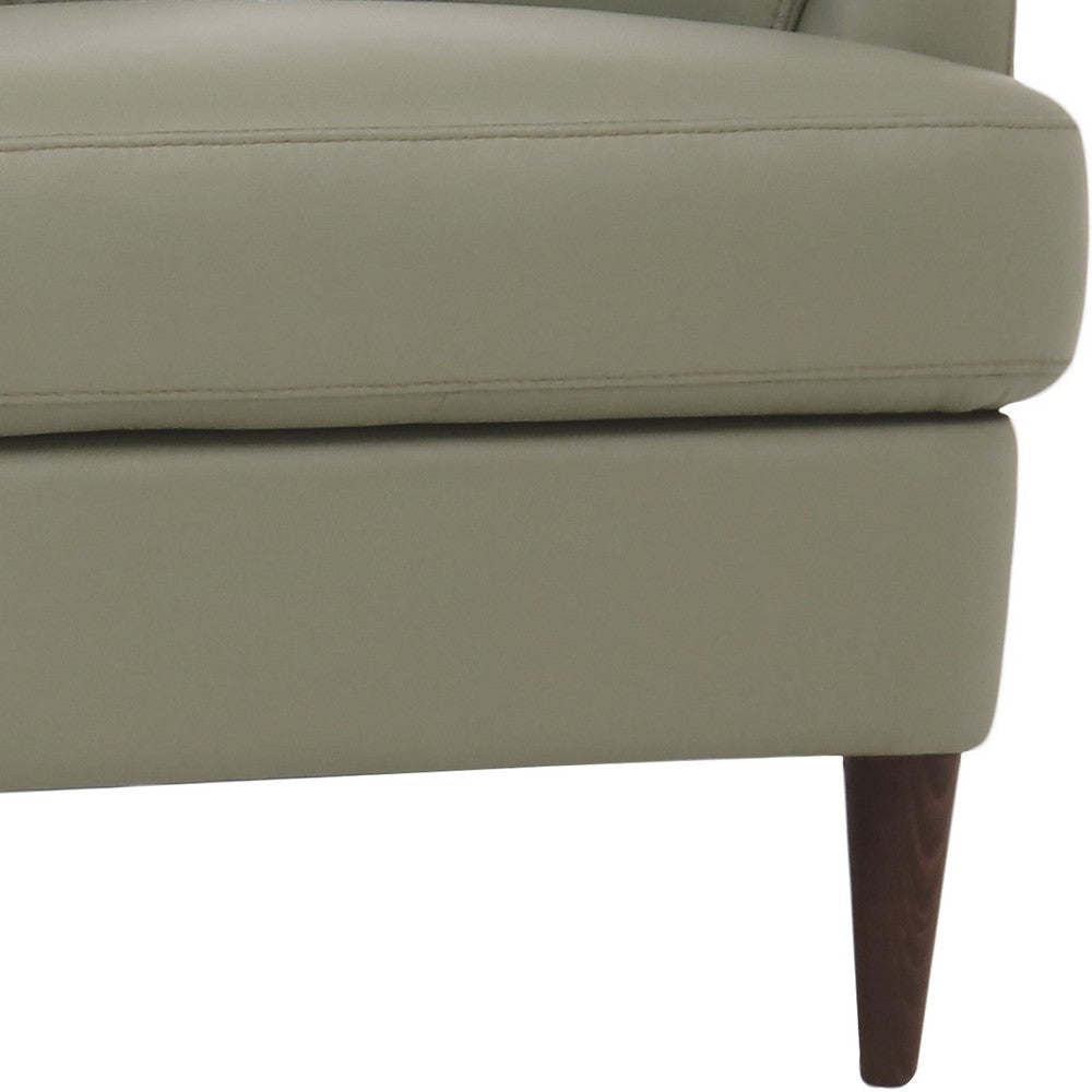 Leatherette Chair with Flared Armrests and Stitched Details Sage Green By Casagear Home BM218522