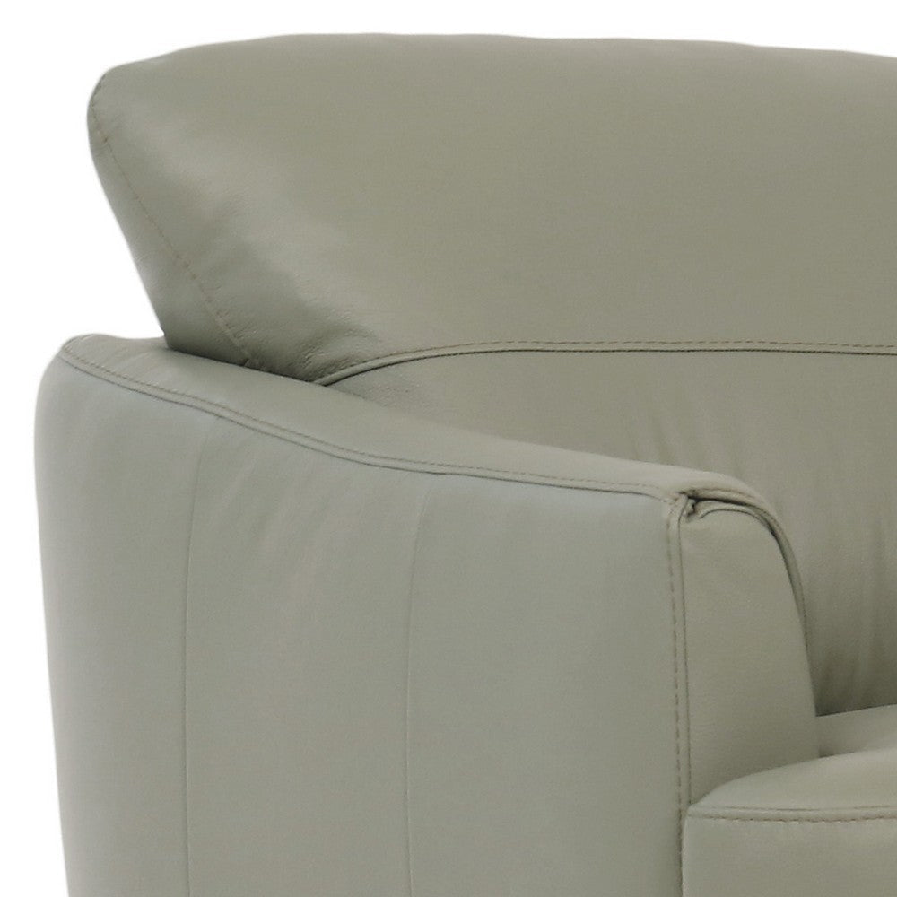 Leatherette Chair with Flared Armrests and Stitched Details Sage Green By Casagear Home BM218522