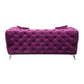 Fabric Loveseat with Chesterfield Design and Angled Metal Legs Pink By Casagear Home BM218532