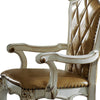 Scrolled Motif Arm Chair with Tufted Back Set of 2,Gold By Casagear Home BM218567