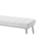 47’ Upholstered Channel Tufted Bench White and Silver By Casagear Home BM218613