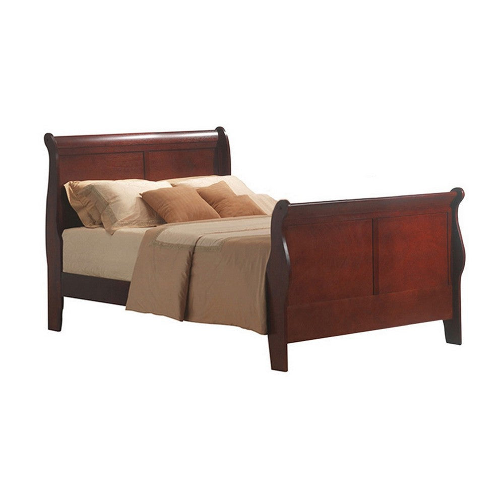 Wooden Full Size Bed with Slat Kit, Brown By Casagear Home