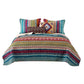 Tribal Print Full Quilt Set with Decorative Pillows Multicolor By Casagear Home BM218793