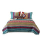 Tribal Print King Quilt Set with Decorative Pillows Multicolor By Casagear Home BM218794