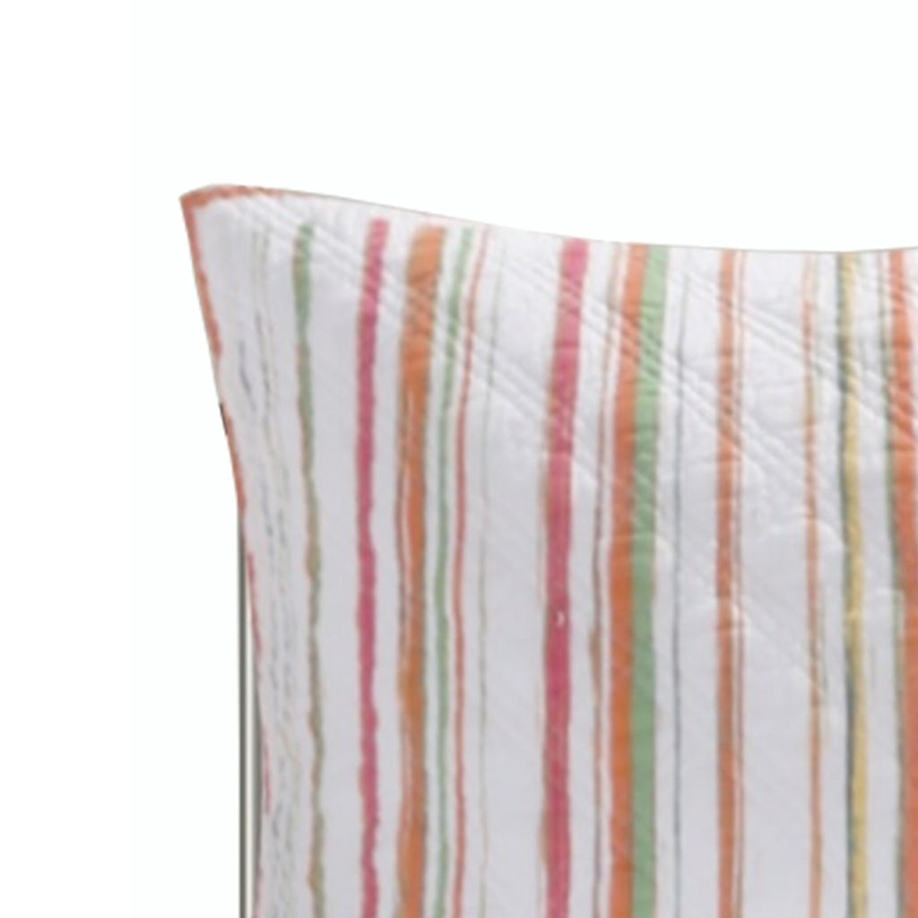 20 x 36 Cotton King Pillow Sham Striped Pattern Multicolor By Casagear Home BM218796