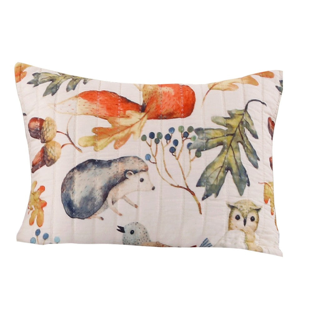 20 x 36 Polyester King Pillow Sham Nature Inspired Print Multicolor By Casagear Home BM218819