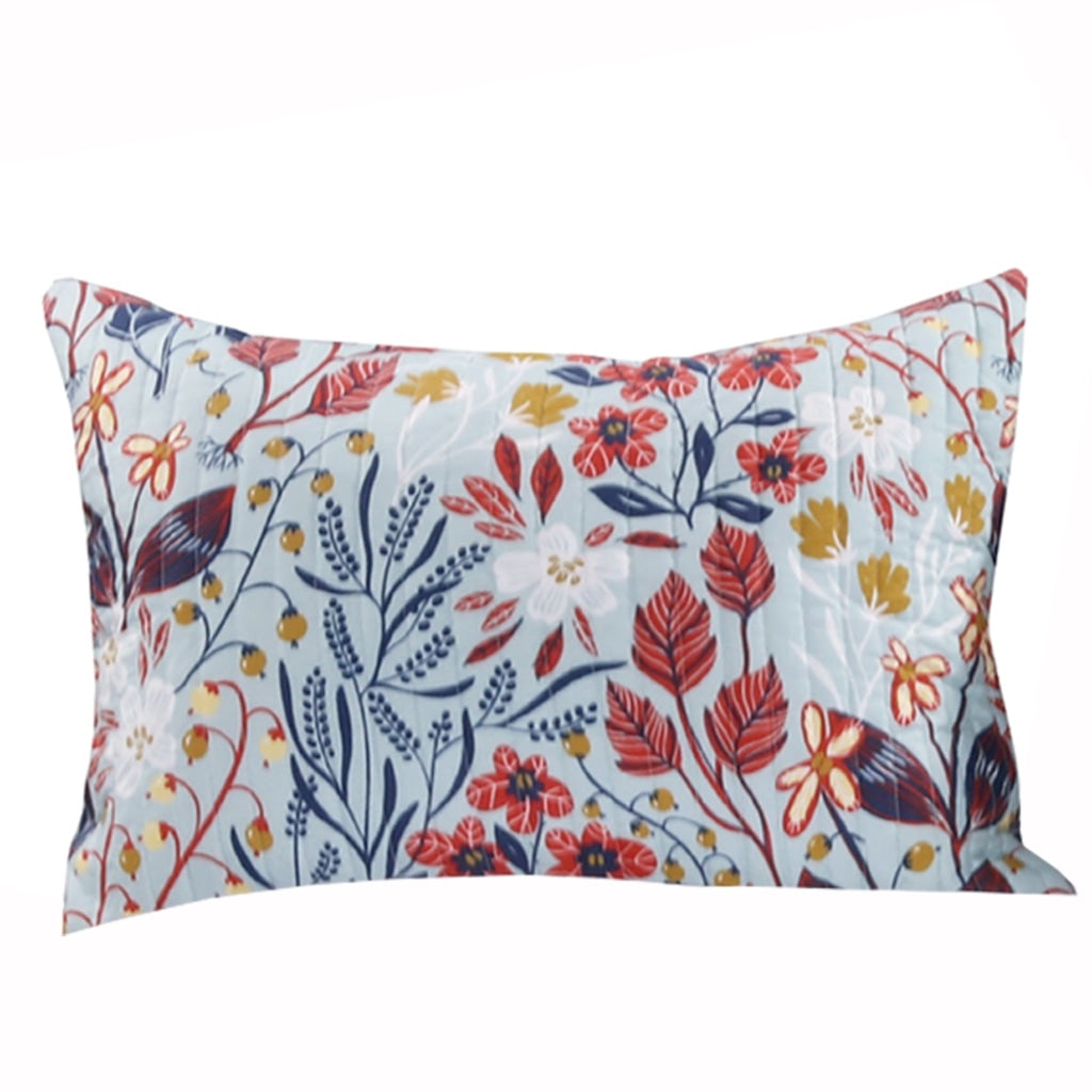 20 X 36 Ultra Soft King Pillow Sham Floral Print Microfiber Multicolor By Casagear Home BM218898