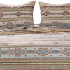 King Size 3 Piece Polyester Quilt Set with Kilim Pattern Multicolor By Casagear Home BM218909