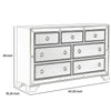 7 Drawer Wooden Dresser with Mirror Trim and Ring Pulls Silver By Casagear Home BM219008