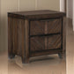 23" 2-Drawer Nightstand with Antique Handles, Brown By Casagear Home