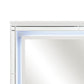 Contemporary Style Beveled Edge Mirror with LED Light White and Silver By Casagear Home BM219063