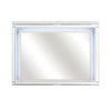 Contemporary Style Beveled Edge Mirror with LED Light White and Silver By Casagear Home BM219063