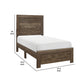 Rustic Panel Design Wooden Twin Size Bed Brown By Casagear Home BM219074