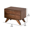 Wooden Nightstand with Metal Bar Handles Brown By Casagear Home BM219286