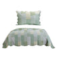 Reversible Fabric Twin Size Quilt Set with Geometric Pattern Motif Green By Casagear Home BM219433