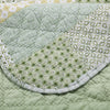 Reversible Fabric Twin Size Quilt Set with Geometric Pattern Motif Green By Casagear Home BM219433