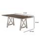 Wooden Dining Table with Natural Grain Texture White and Brown By Casagear Home BM219455