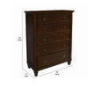 Umi Transitional 5 Drawer Wooden Chest with Molded Top and Ring Pulls Brown By Casagear Home BM219513