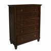 Umi Transitional 5 Drawer Wooden Chest with Molded Top and Ring Pulls, Brown By Casagear Home