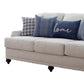 Fabric Upholstered Sofa with Sloped Armrests and Turned Legs Light Gray By Casagear Home BM219559