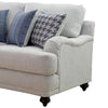 Fabric Upholstered Loveseat with Sloped Armrests and Turned Legs,Light Gray By Casagear Home BM219560